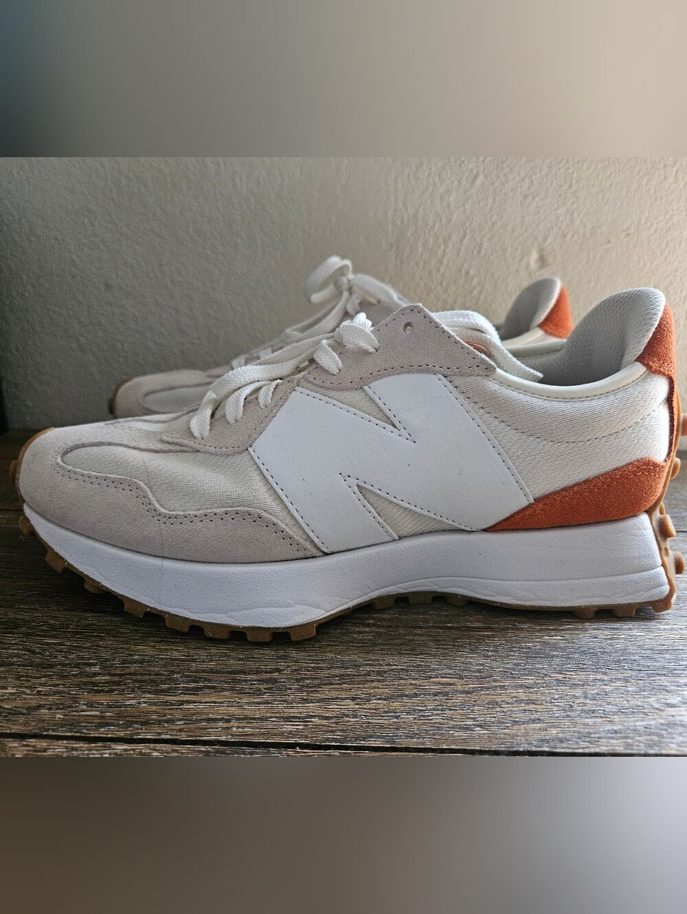 New Balance Women's White & Orange Retro Runner Sneakers - Picture 2 of 11